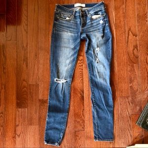 Abercrombie & Fitch Long Distressed Skinny Jeans